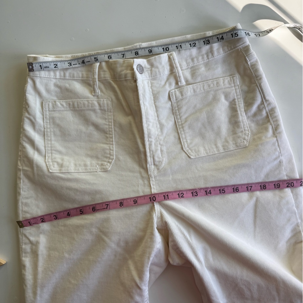 White Casual Pants high waisted